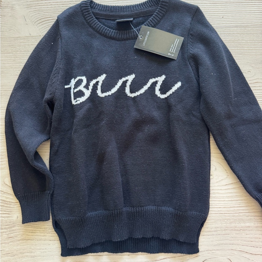 Little Bipsy Charcoal Knit Sweater